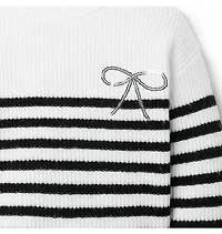 Sparkle Striped Bow Sweater