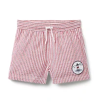 Recycled Striped Seersucker Swim Trunk