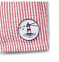 Recycled Striped Seersucker Swim Trunk