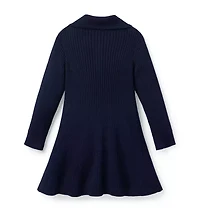 Embroidered Floral Collar Sweater Dress