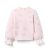 Bow Ruffle Collar Sweater