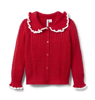 Cable Knit Collared Cardigan