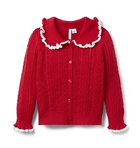 Cable Knit Collared Cardigan