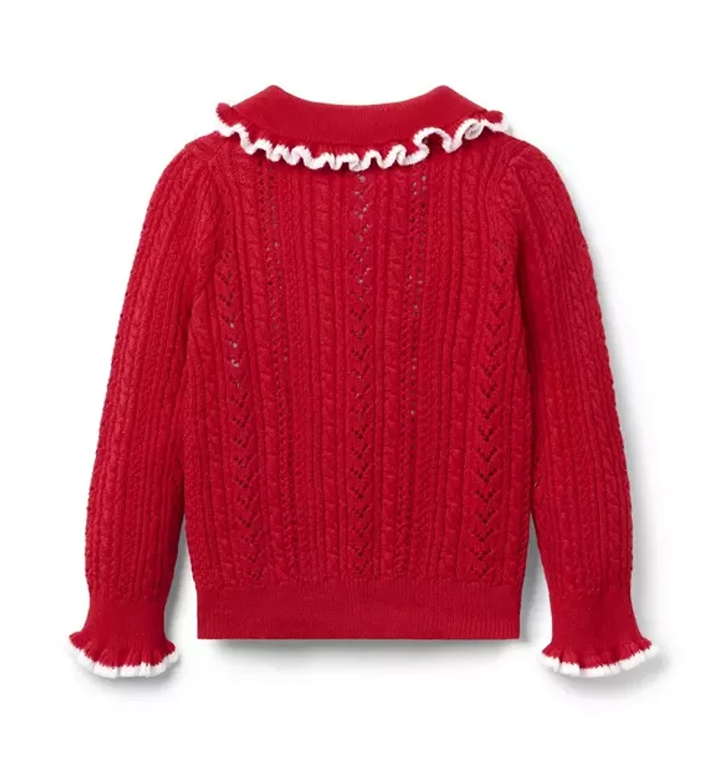 Cable Knit Collared Cardigan