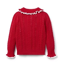 Cable Knit Collared Cardigan