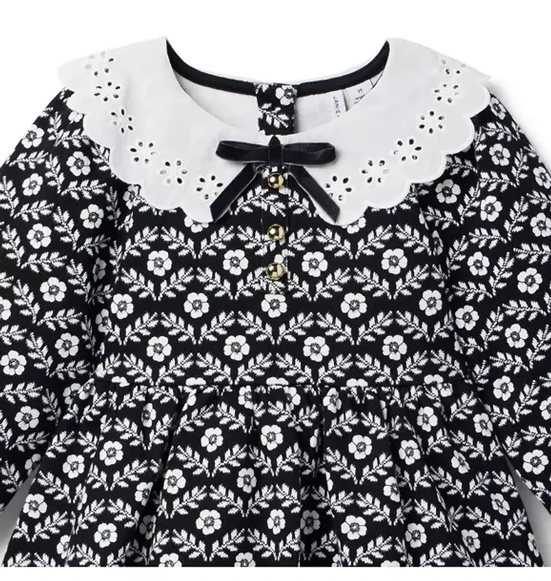 Floral Collared Ponte Dress