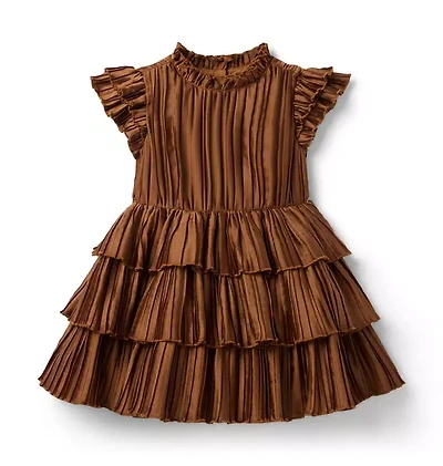 Pleated Ruffle Dress
