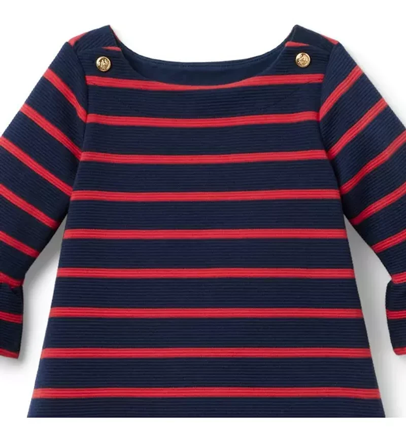 Striped Ruffle Cuff Dress