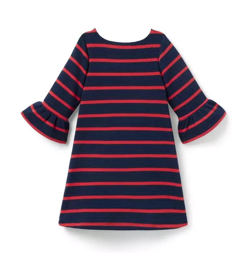 Striped Ruffle Cuff Dress
