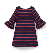 Striped Ruffle Cuff Dress