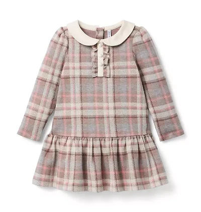 Plaid Jacquard Dropwaist Dress