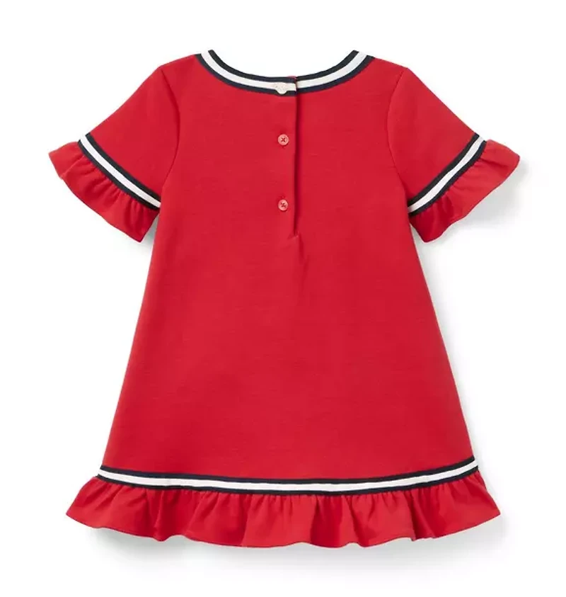 Stripe Trim Ponte Dress