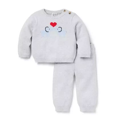 Baby Elephant Matching Sweater Set