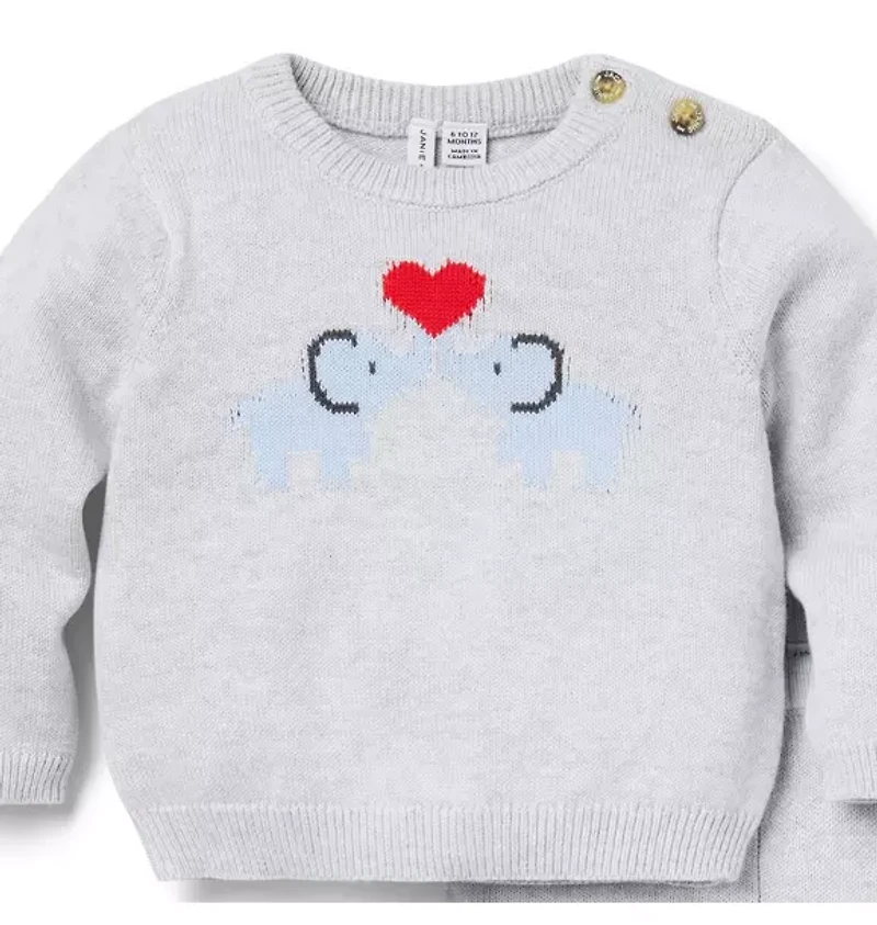 Baby Elephant Matching Sweater Set