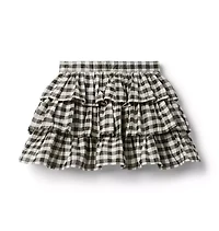Gingham Shimmer Tiered Skirt