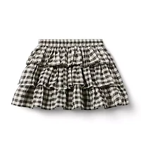 Gingham Shimmer Tiered Skirt