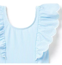 Recycled Striped Seersucker Swimsuit