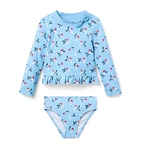 Recycled Cherry Rash Guard Swimsuit