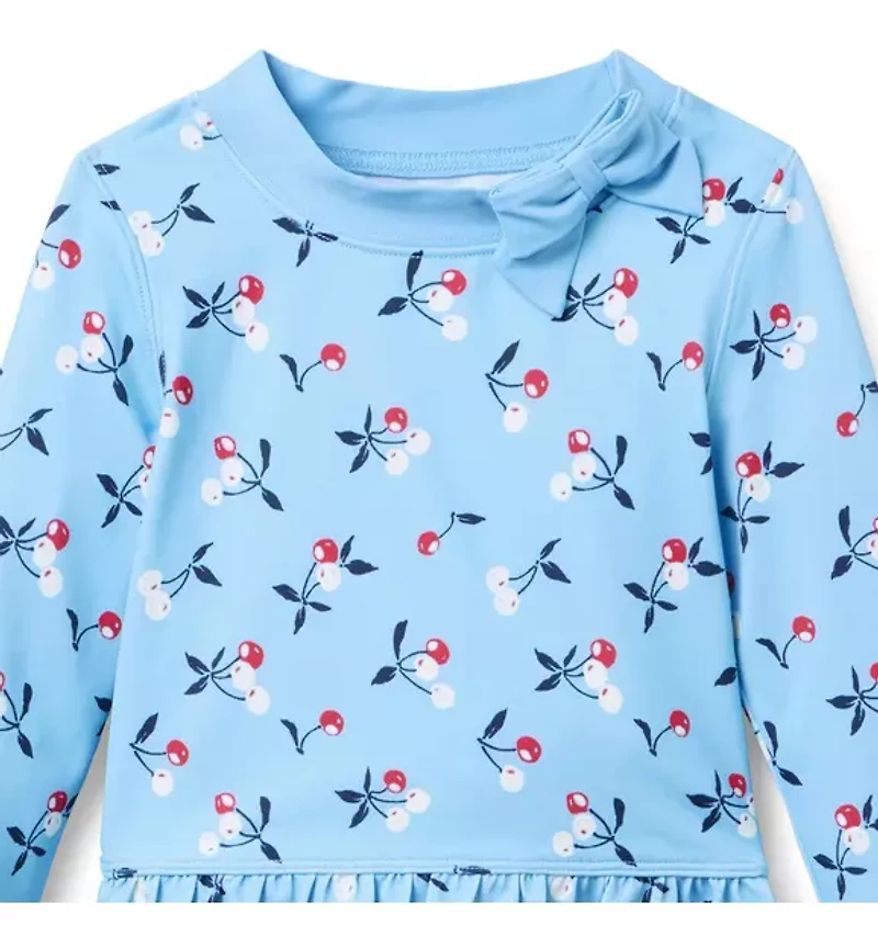 Recycled Cherry Rash Guard Swimsuit