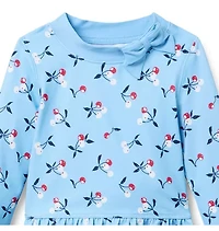 Recycled Cherry Rash Guard Swimsuit