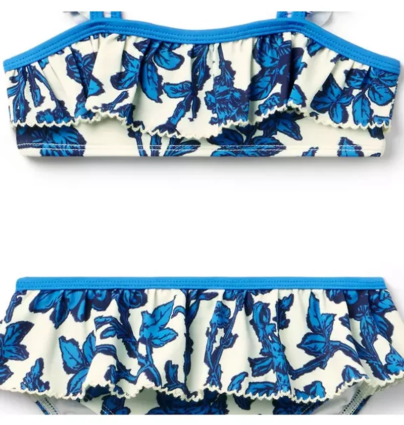 Recycled Floral Ruffle 2-Piece Swimsuit