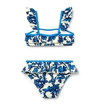 Recycled Floral Ruffle 2-Piece Swimsuit