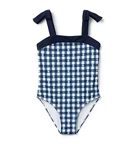 Recycled Gingham Bow Strap Swimsuit