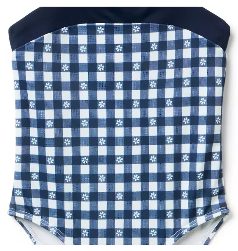 Recycled Gingham Bow Strap Swimsuit