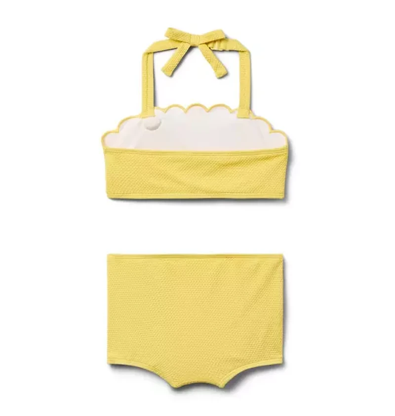 Recycled Textured Rosette 2-Piece Swimsuit