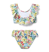 Recycled Floral Ruffle 2-Piece Swimsuit