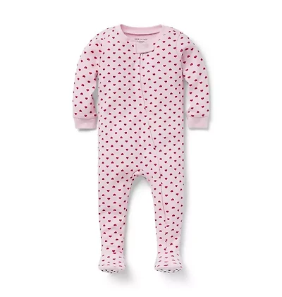 Baby Good Night Footed Pajama Valentine Heart