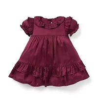 Baby Satin Ruffle Dress