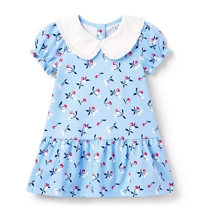 Cherry Collared Ponte Dress