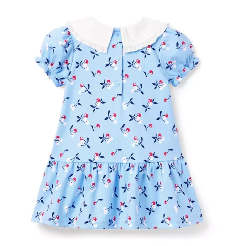 Cherry Collared Ponte Dress