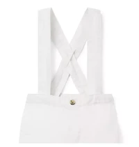 Baby Linen-Cotton Suspender Pant