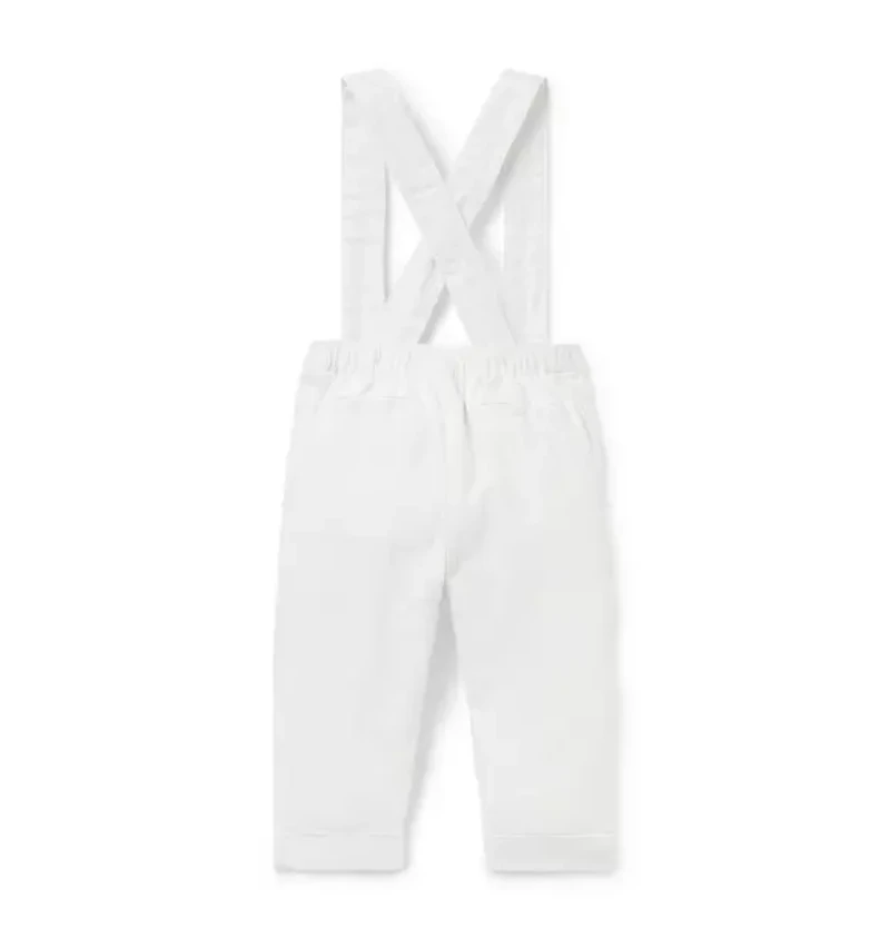 Baby Linen-Cotton Suspender Pant