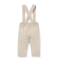 Baby Linen-Cotton Suspender Pant