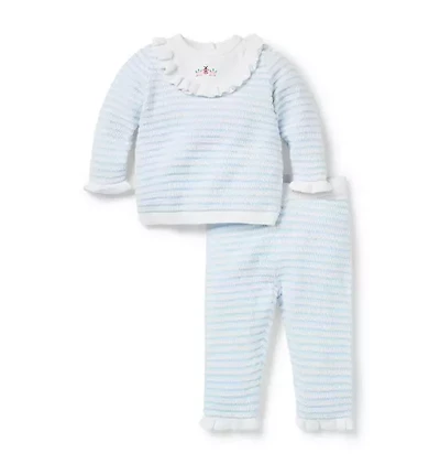Baby Striped Ladybug Matching Sweater Set