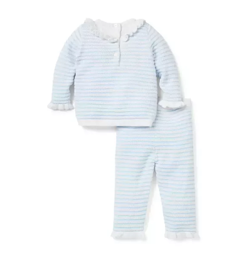 Baby Striped Ladybug Matching Sweater Set