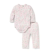 Baby Floral Pointelle Wrap Matching Set