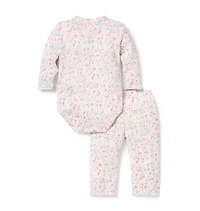 Baby Floral Pointelle Wrap Matching Set