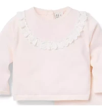 Baby Eyelet Trim Matching Sweater Set
