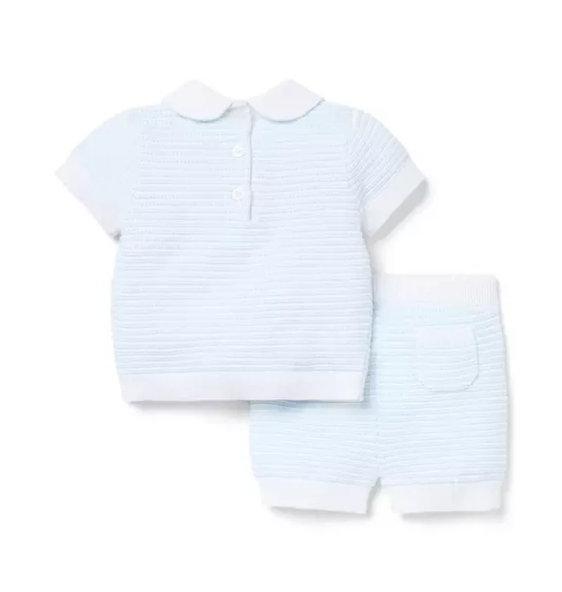 Baby Textured Striped Matching Set
