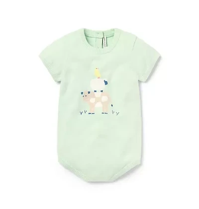 Baby Farm Animal Knit Romper