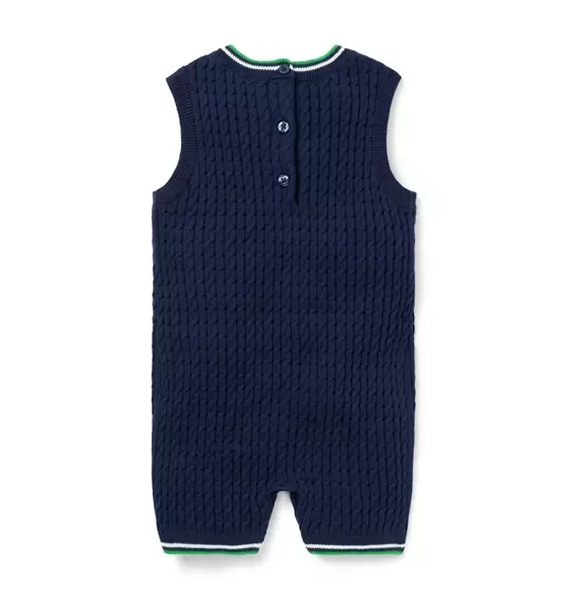 PEANUTS™ Woodstock Cable Knit Baby Romper