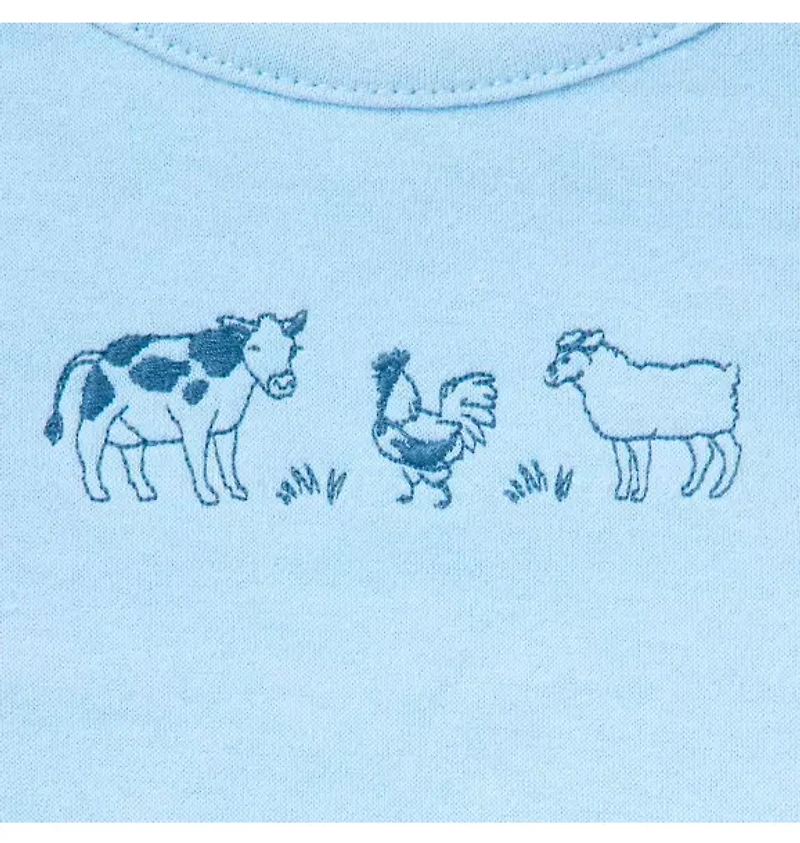 Baby Embroidered Farm Animal 3-Piece Set