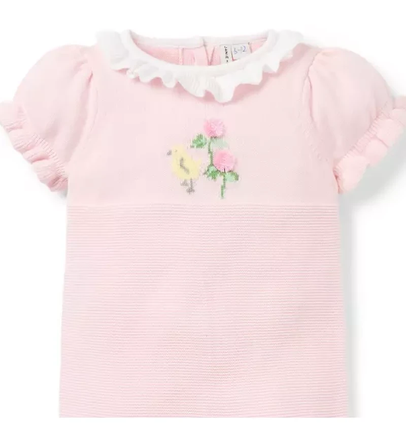 Baby Ruffle Collar Knit Romper