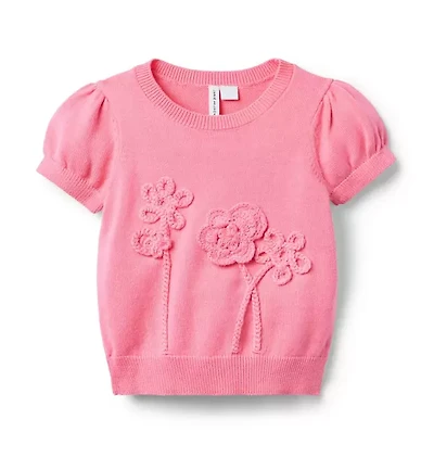 Floral Applique Sweater Top