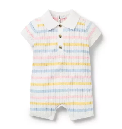 Baby Striped Sweater Knit Romper