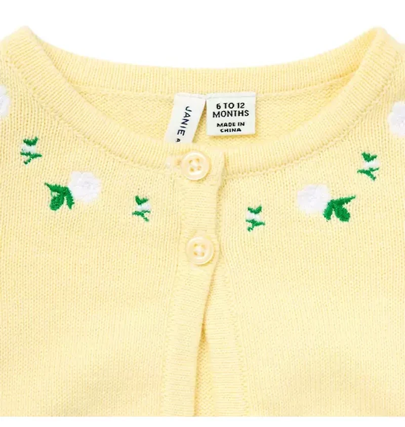 Baby Embroidered Floral Cropped Cardigan